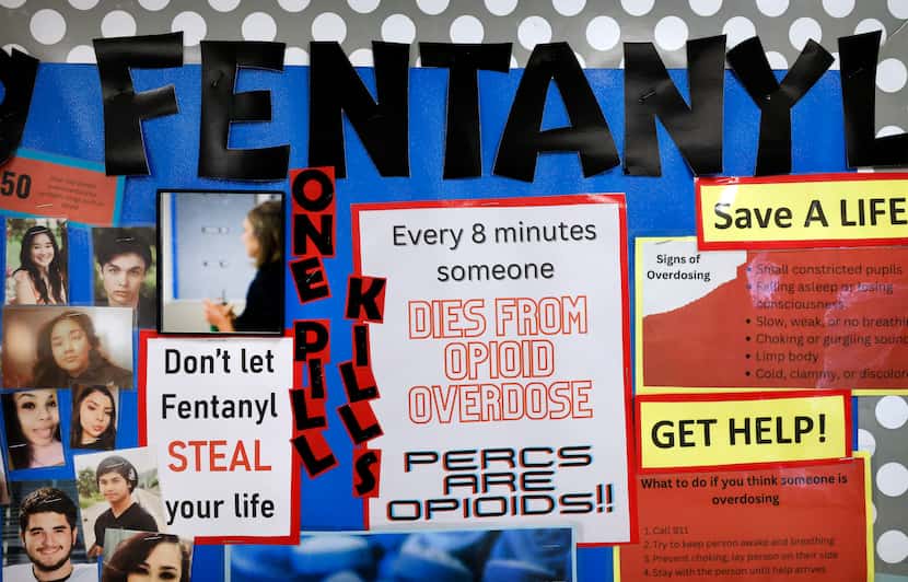 School nurse Hays plastered pictures of young people who have died after taking fentanyl...