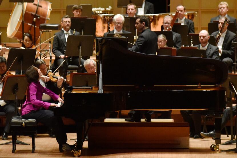 Pianist Hélène Grimaud performs with the Dallas Symphony Orchestra, conducted by Lionel...