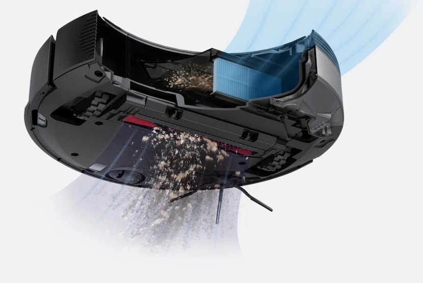 An illustration of the suction system of the Roborock S5 Max.