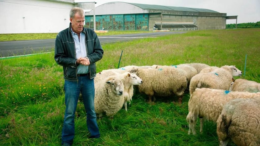 In conclusion, here's Clarkson at the show's track with some sheep.