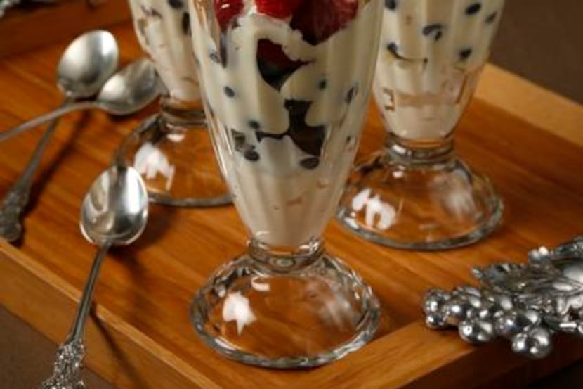 
A variety of berries or whatever fruit is in season will work in this parfait.

