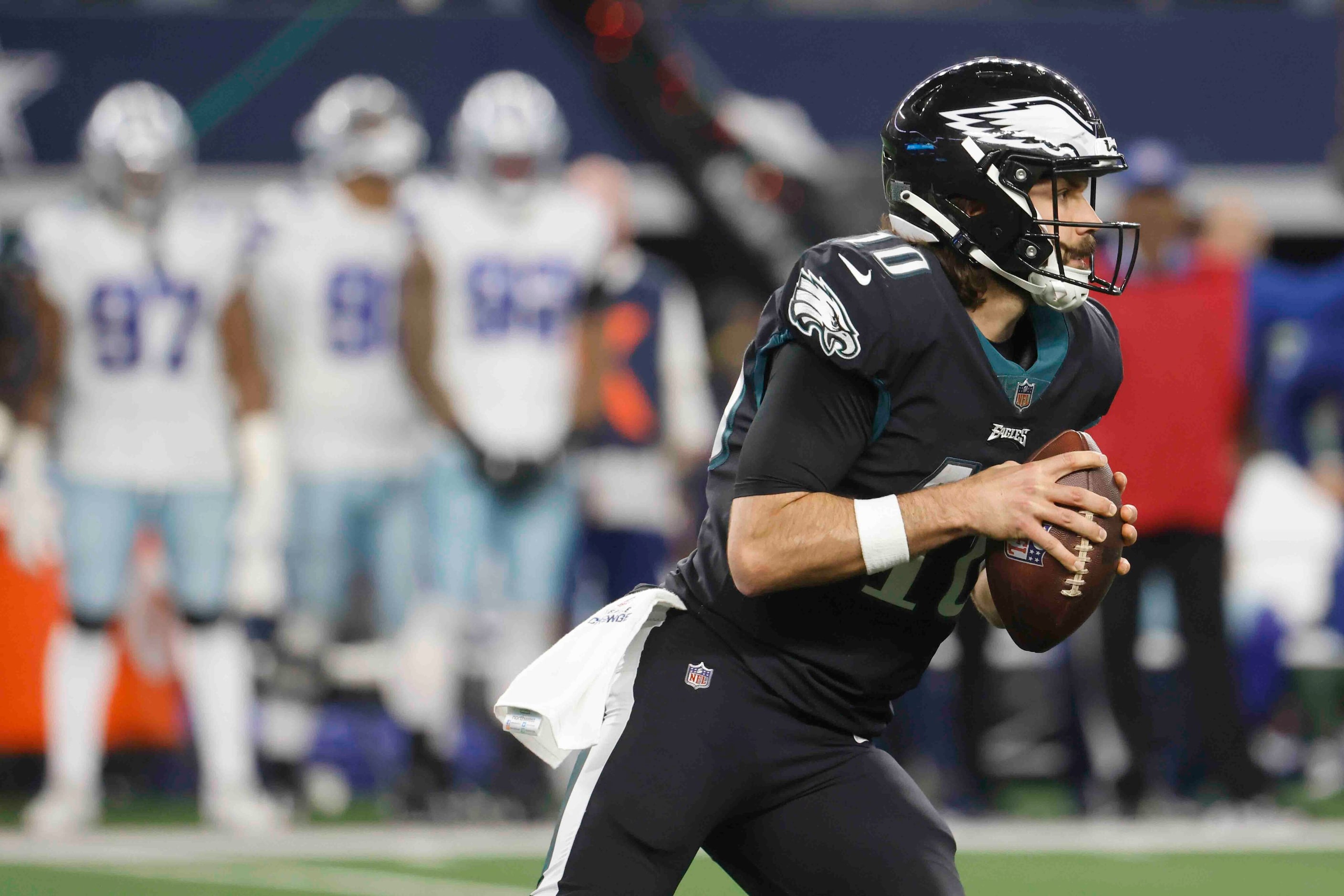 Philadelphia Eagles quarterback Gardner Minshew (10) during the second half of an NFL...