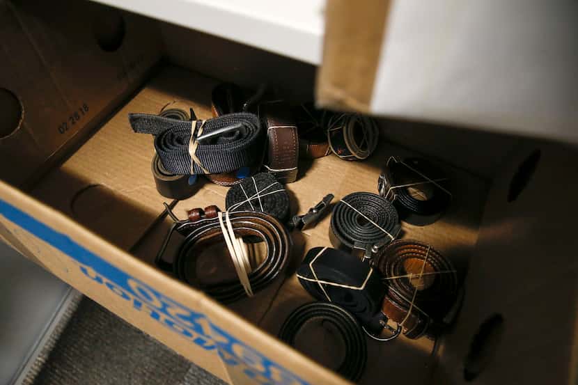 Items line the shelves of the lost and found office at Dallas Love Field Airport on...