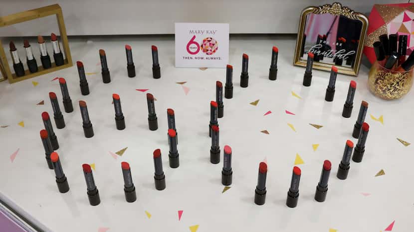 Mary Kay lipstick forms the number 60 to commemorate the company's anniversary. Mary Kay Ash...