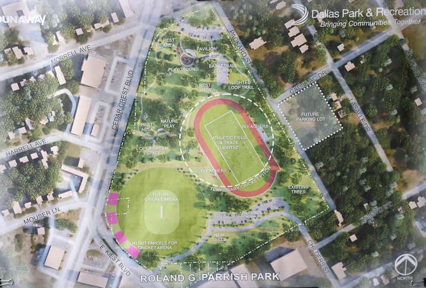 Rendering of the future Roland G. Parrish Park, on Friday, Nov. 17, 2023, in Dallas. 