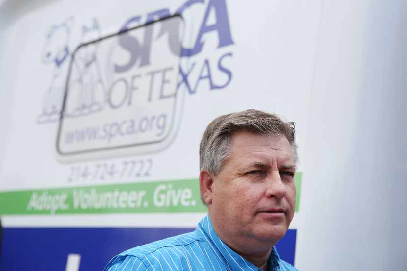 SPCA of Texas president James Bias at a mobile spay and neuter truck managed by the SPCA of...