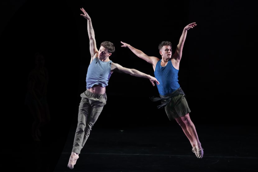 Jake Tribus and Reed Tankersley in Twyla Tharp's "The Ballet Master," one of two new works...