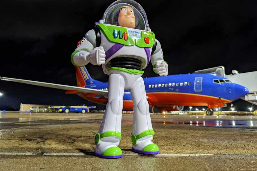 A Buzz Lightyear action figure that Southwest Airlines ramp workers found in Little Rock,...