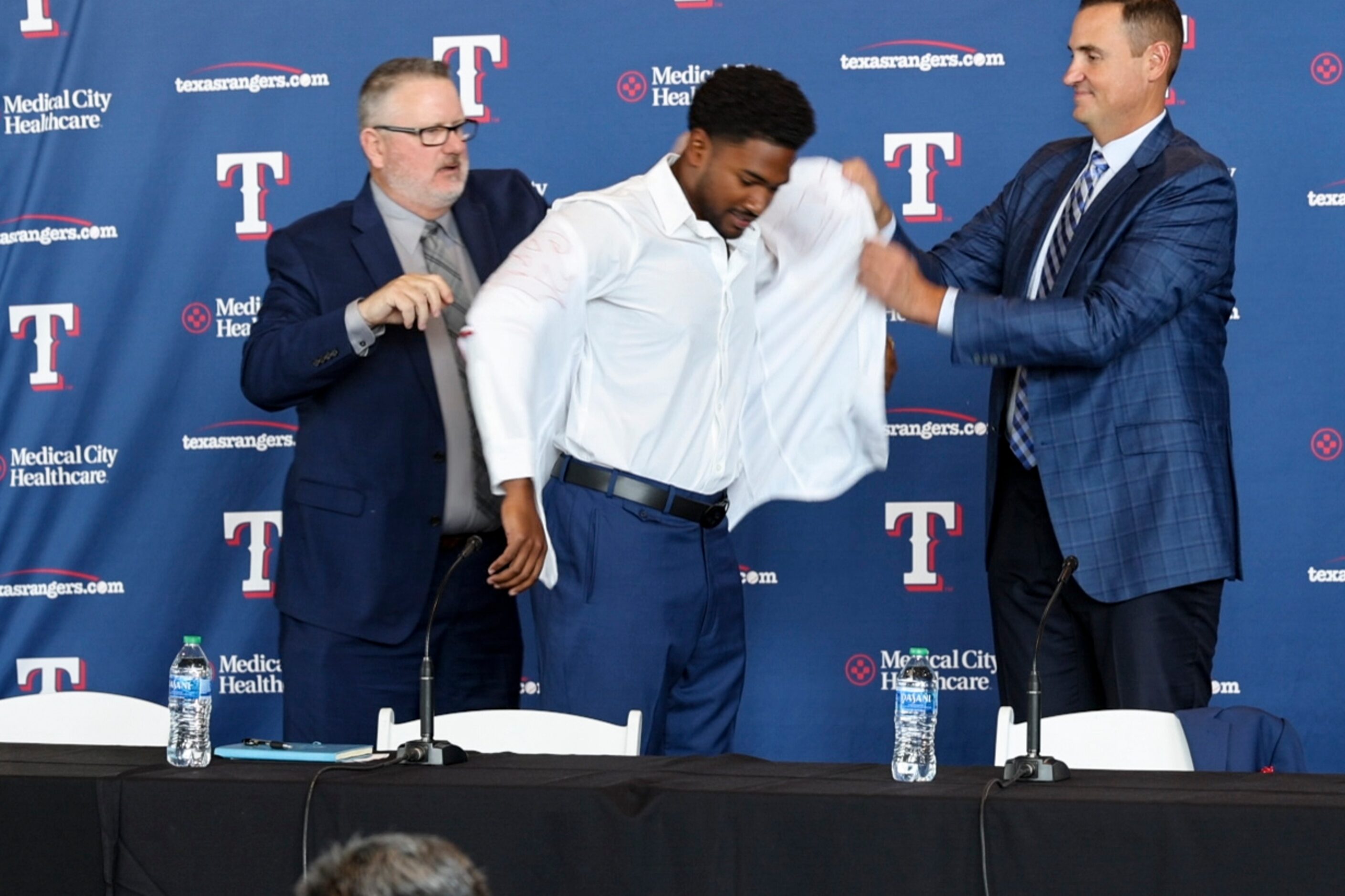 Kipp Fagg, Senior Director of Amateur Scouting and Chris Young, Texas Rangers General...