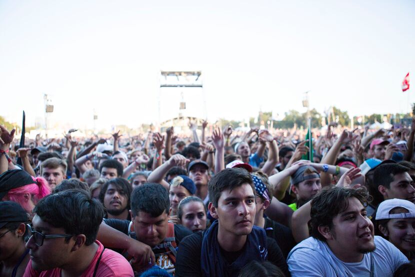 Fans gathered to watch Run the Jewels perform at the Austin City Limits Music Festival in...