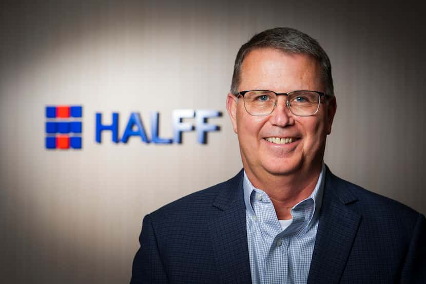 CEO Mark Edwards is shown at Halff Associates in August.