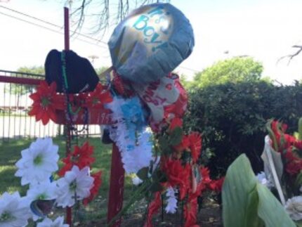  Crosses mark the head of Cruz's grave. (Liz Farmer/Staff)