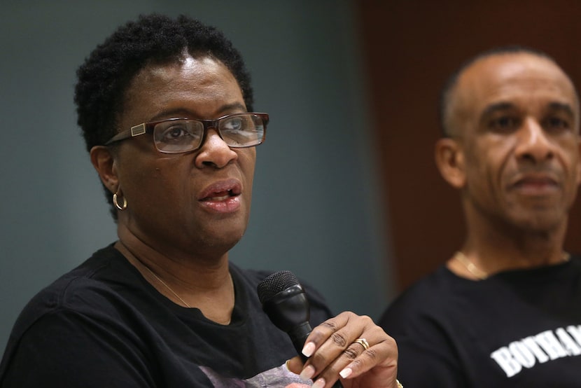 Allison Jean, the mother of Botham Jean, speaks during an interview in Dallas Tuesday....