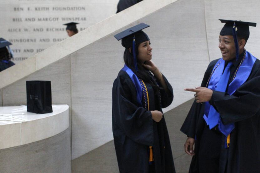 Erica Ayala (left) and Darwin Ragsdale  graduated from Booker T. Washington High School for...