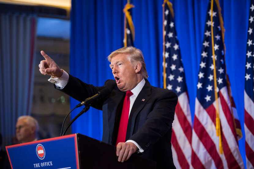 President-elect Donald Trump repeatedly lashed out at the news media during a press...