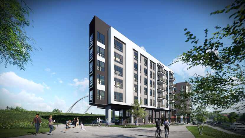 Mill Creek Residential's Modera Trinity apartments are under construction just west of...