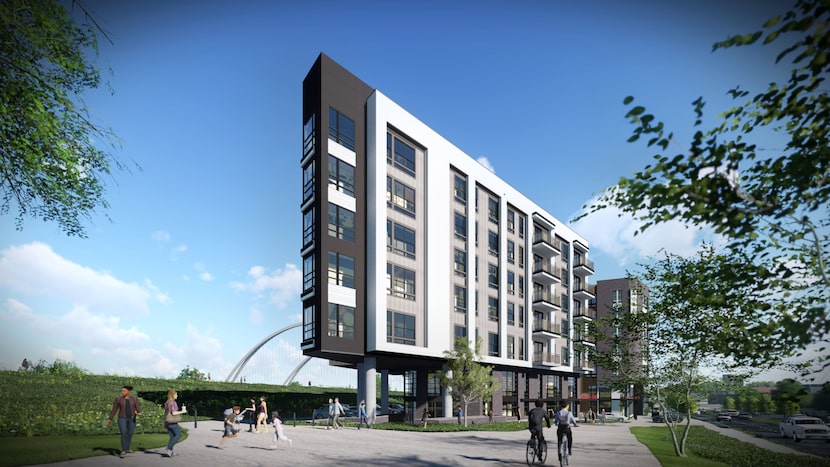 Mill Creek Residential's Modera Trinity apartments are under construction just west of...