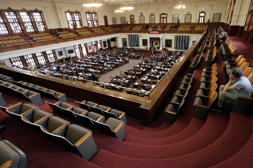 The Texas House has few visitors as they rush to finish business, Friday, May 26, 2017, in...