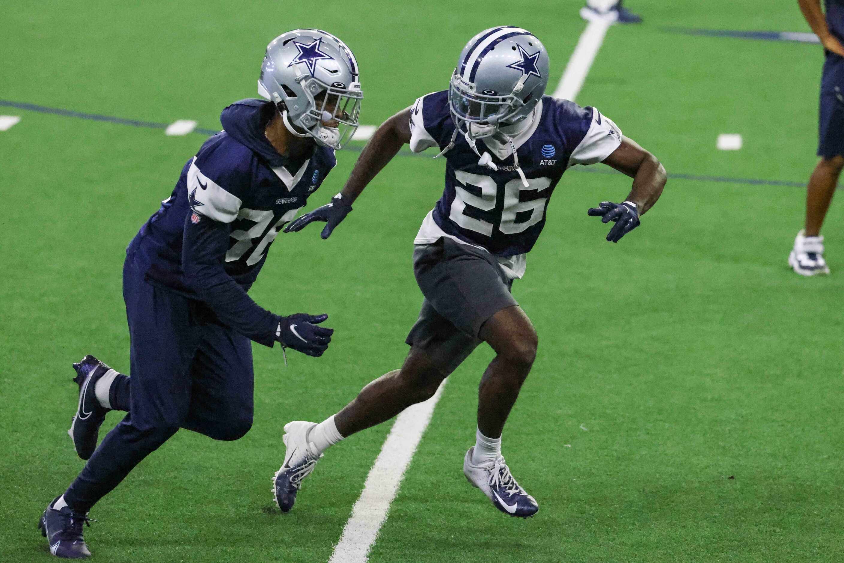 Cowboys' defensive back Jourdan Lewis #26  during practice at the Ford Center in Frisco on...