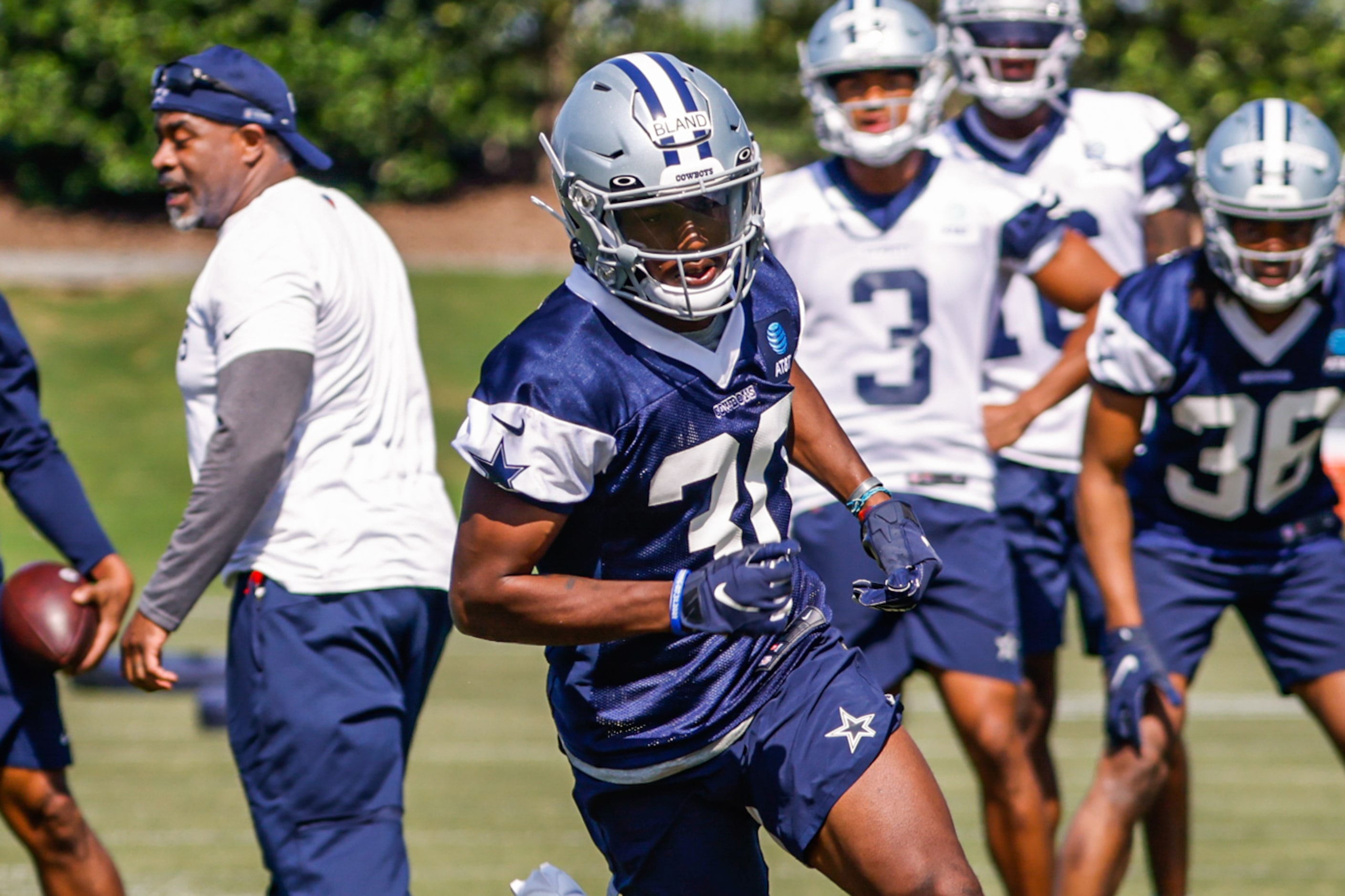 Dallas Cowboys cornerback (30) DaRon Bland during a Cowboys rookie minicamp at The Star in...