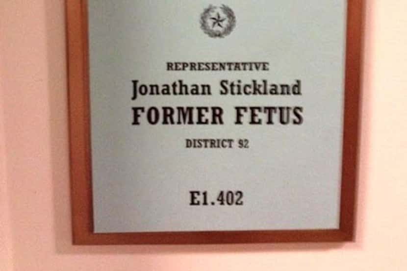 
Bedford Rep. Jonathan Stickland endorsed his sign.
