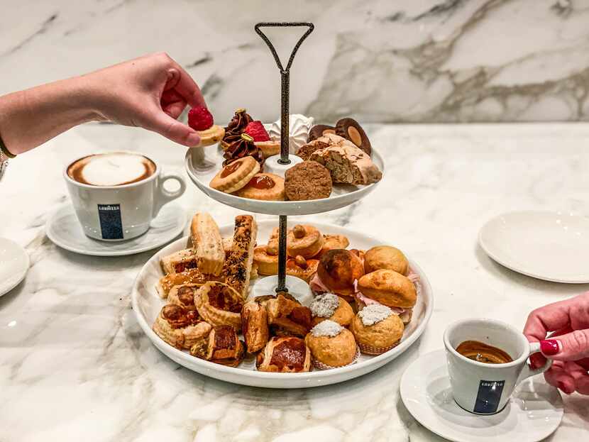 One of the menu items at Caffe Lavazza inside Eataly Dallas is la torre, a tower of...