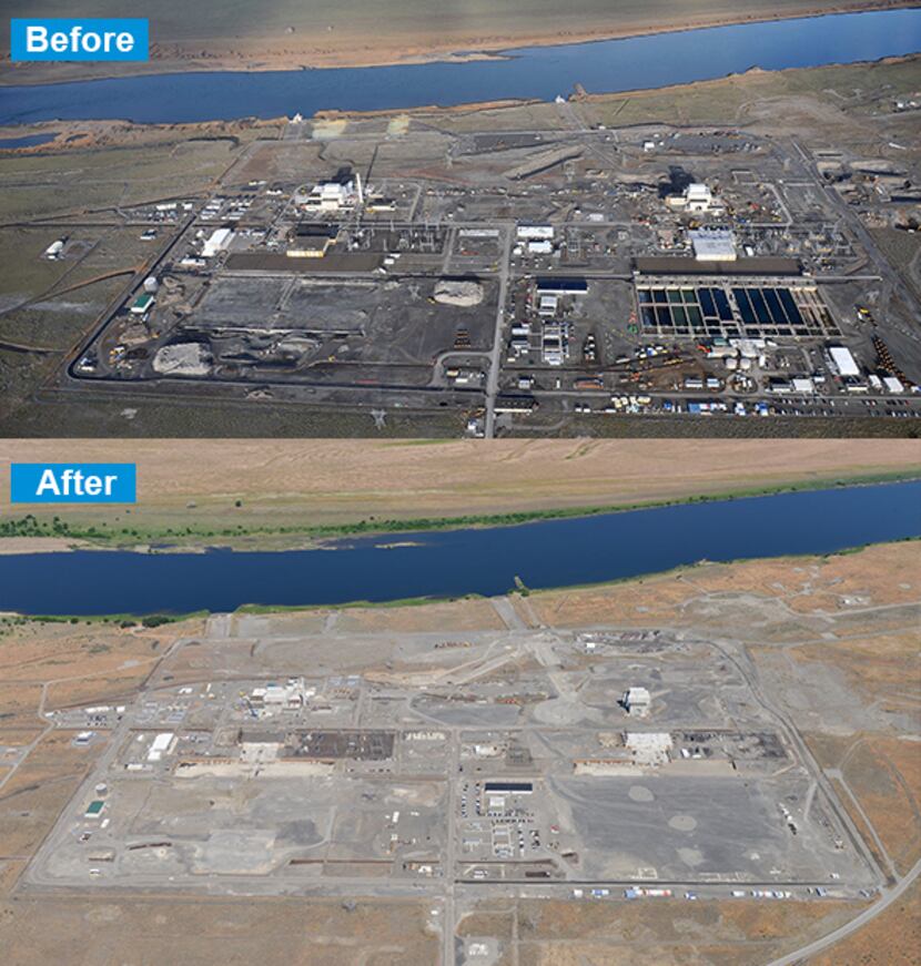 These before and after images show the work Jacobs performed in cleaning up a heavily...