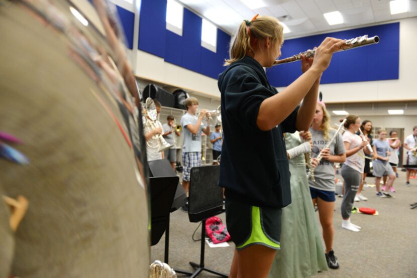 Students practice in the new band hall at Wylie East High School. Originally opened in 2007...