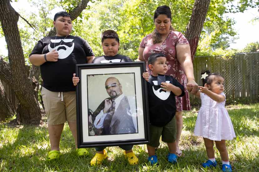 Parkland nurse Dolores Diaz poses for a photo with her children, Isaiah, 10, Israel, 6,...