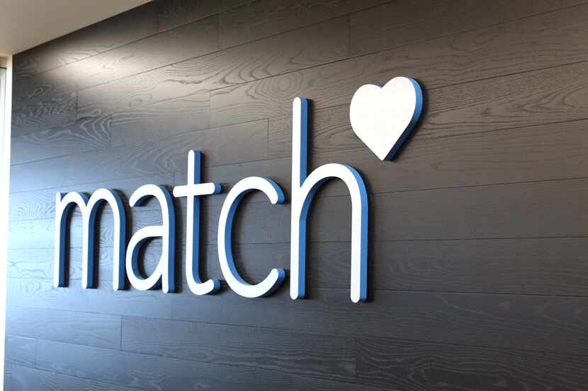 The lobby at Match Group's headquarters at 8750 N. Central Expressway in Dallas.