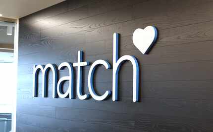 The lobby at Match Group's headquarters at 8750 N. Central Expressway in Dallas.