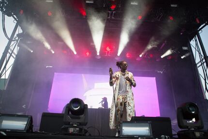 Young Thug was a stand-in for Cardi B at JMBLYA festival, pictured here on May 4, 2018 in...