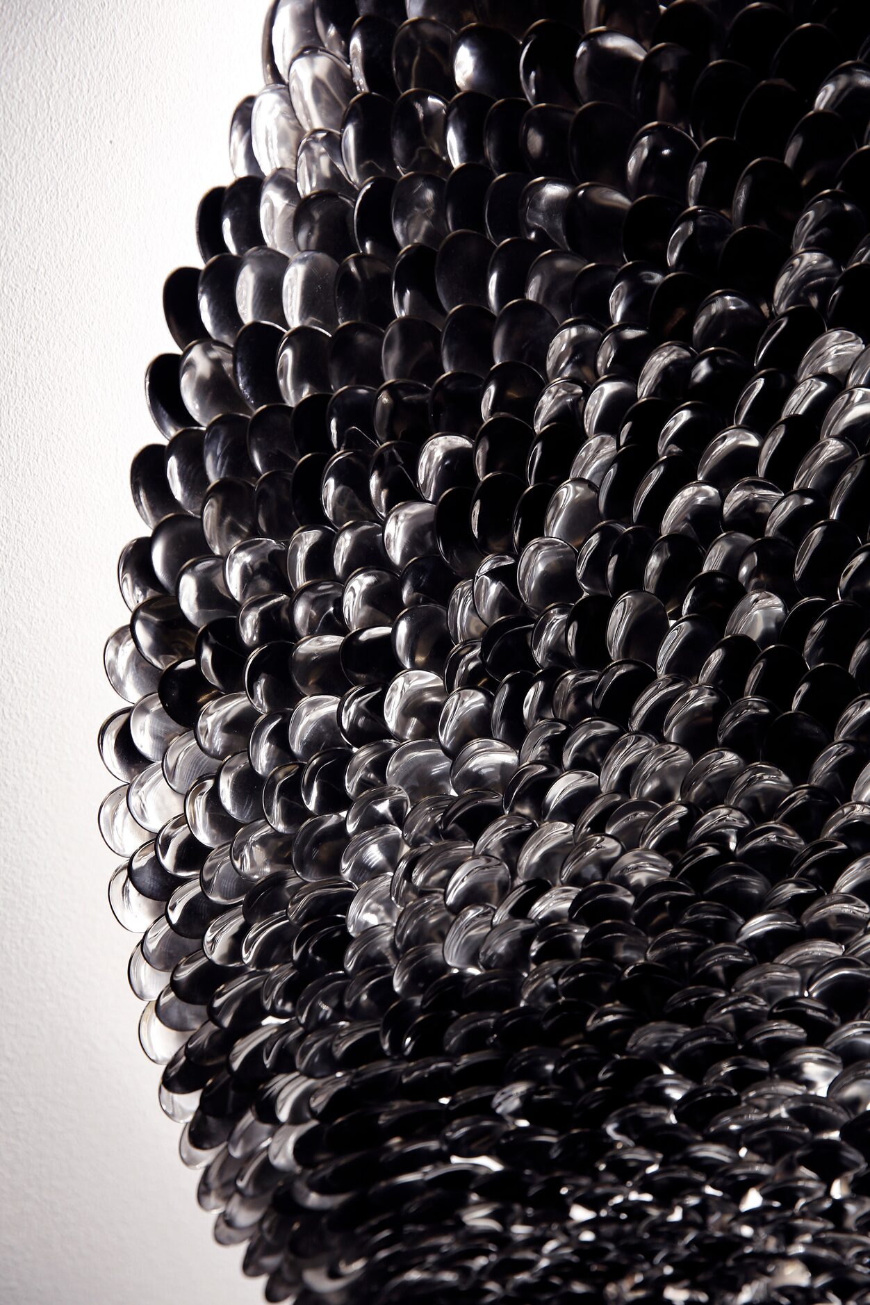 A detail of 6302 Spoons, an art installation by artist Najla El Zein. The piece is displayed...