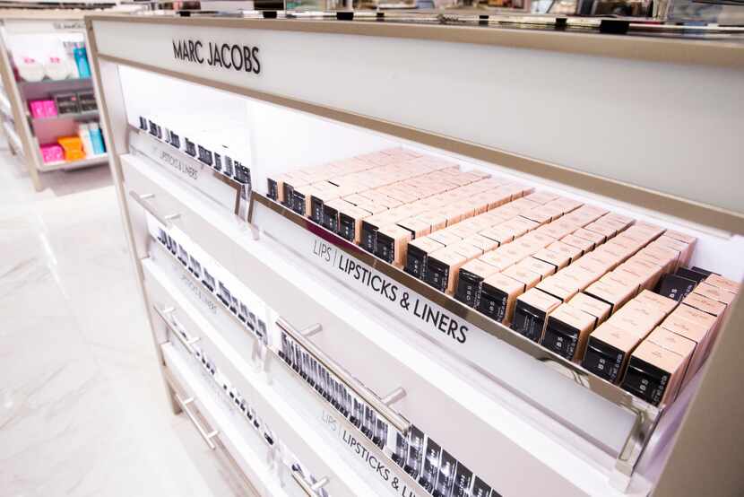 A Marc Jacobs self-serve makeup counter inside a new Neiman Marcus store on Wednesday,...