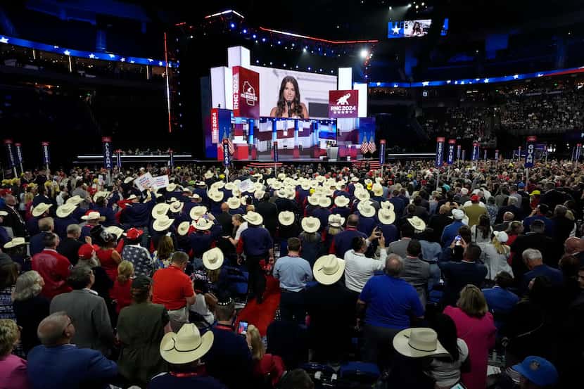 Kai Madison Trump speaks during the Republican National Convention Wednesday, July 17, 2024,...