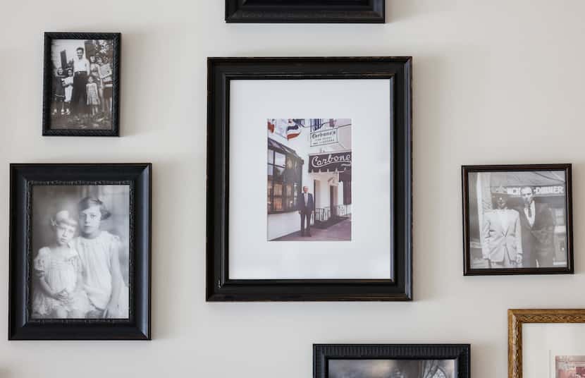 A portrait hangs on the wall showing the family history of Carbone’s.