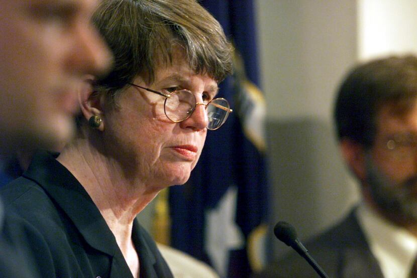 Attorney General Janet Reno during a news conference regarding the Elian Gonzalez case at...