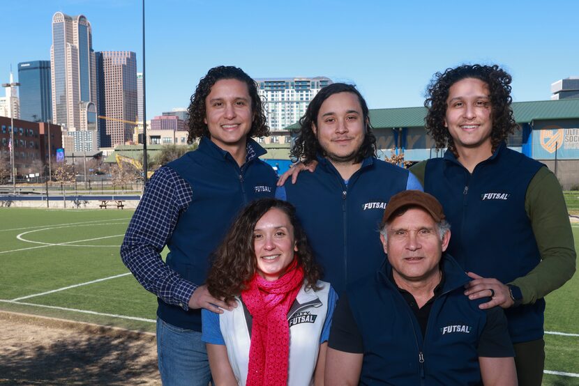 Brothers Esteban, Felipe, and Manuel Mariel stand behind their sister, Ximena and their...