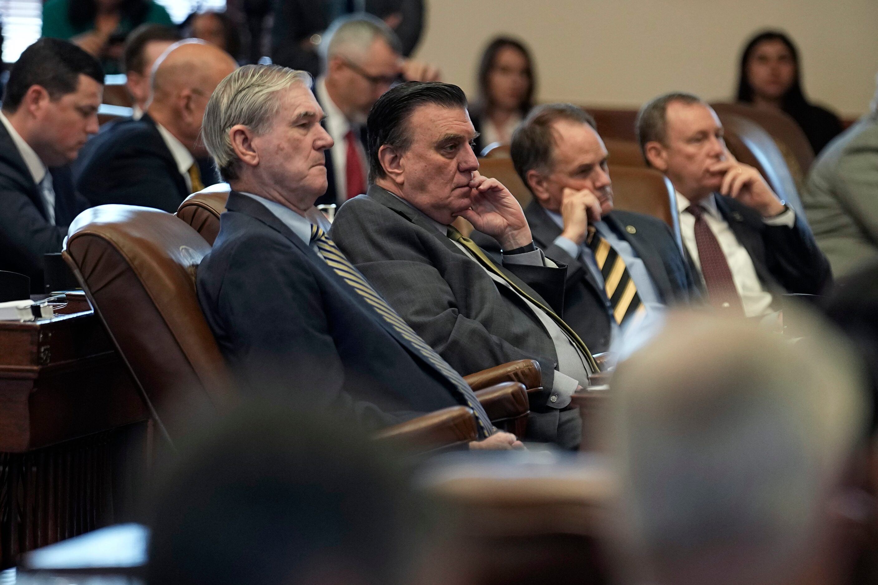 House members listen to the impeachment proceedings against state Attorney General Ken...