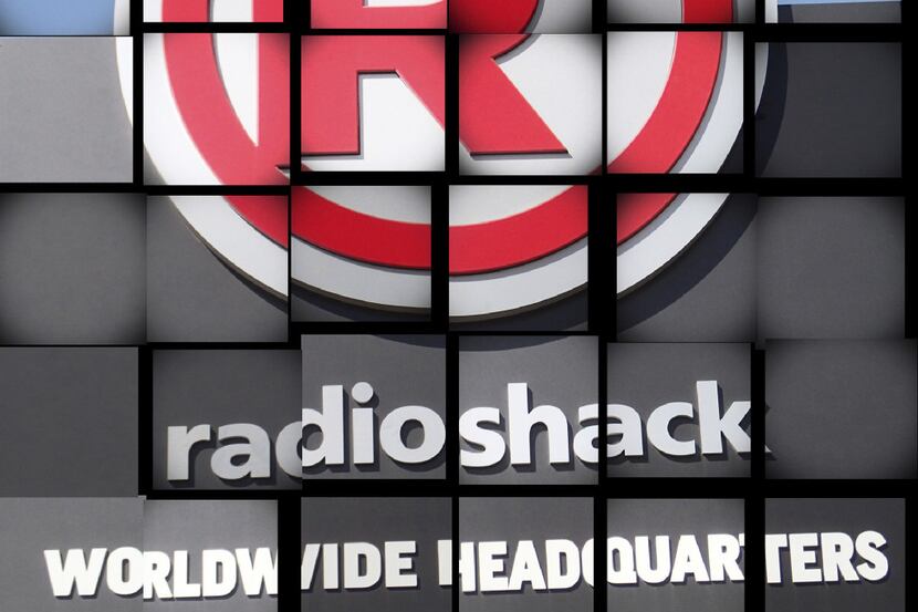 Photo illustration of RadioShack Worldwide Headquarters sign at its corporate campus in...