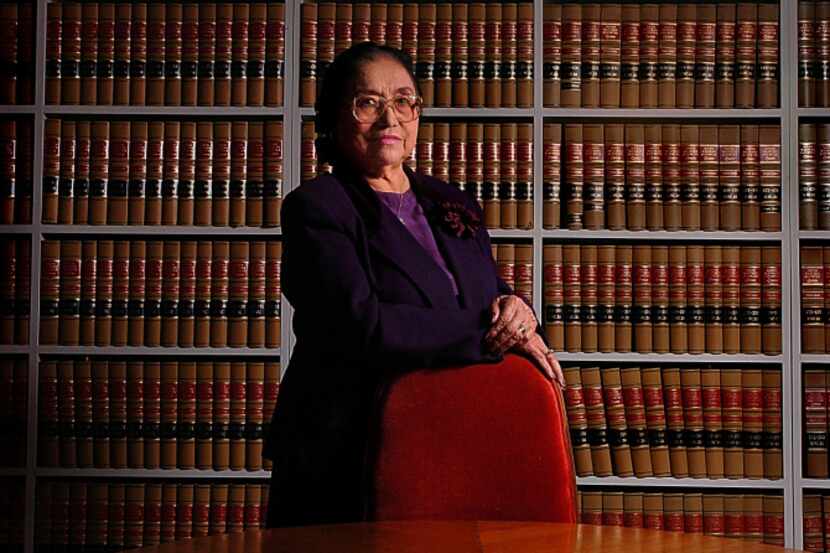 Adelfa Callejo poses for a photo in her office library. She was the first hispanic lawyer in...
