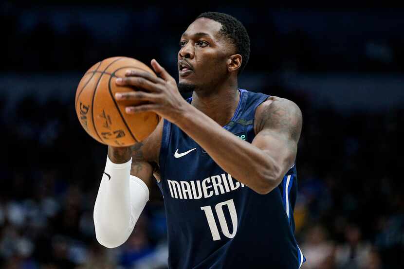 Dallas Mavericks forward Dorian Finney-Smith (10) during the first half of an NBA basketball...