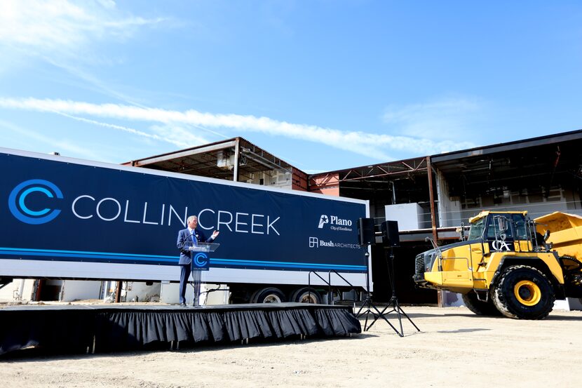 Plano Mayor John Muns speaks at the groundbreaking for the development being built on the...