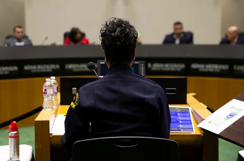 Police Chief U. Renee Hall at a public safety committee meeting at Dallas City Hall on Jan....
