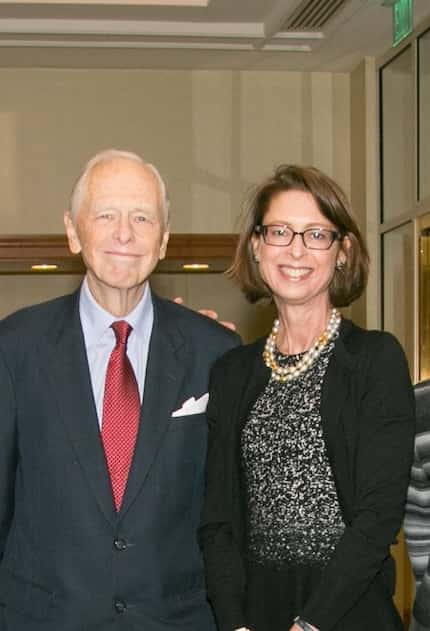 Abby Johnson with her father, Ned Johnson III, in 2015.