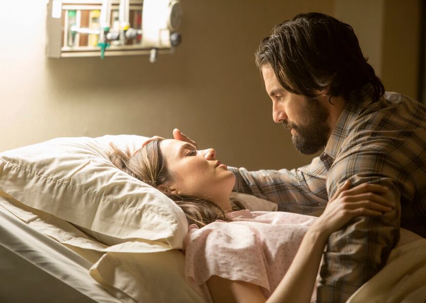 Mandy Moore, left, and Milo Ventimiglia star in "This Is Us." The season finale for the...