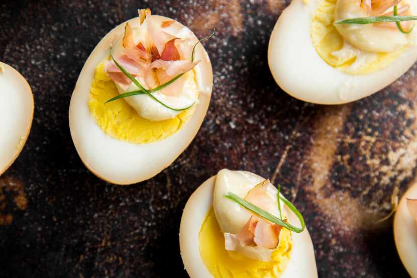 SOY SAUCE PICKLED  DEVILED EGGS  from Houston chef Chris Shepherd's new cookbook, 'Cook Like...