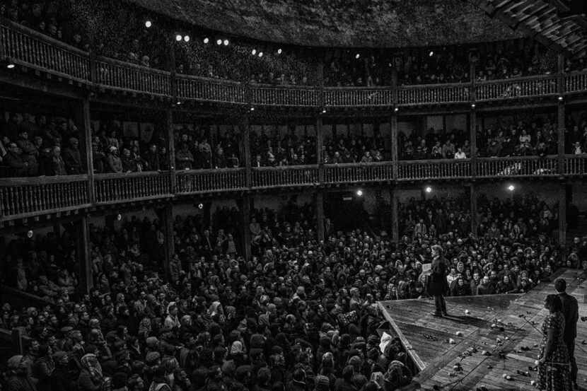 Dominic Dromgoole onstage at the Globe. From Hamlet Globe to Globe.