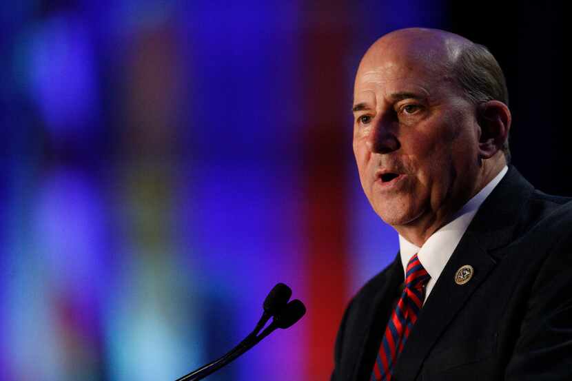 Then-Congressman Louie Gohmert speaks during the Dallas County Republican Party's Reagan Day...