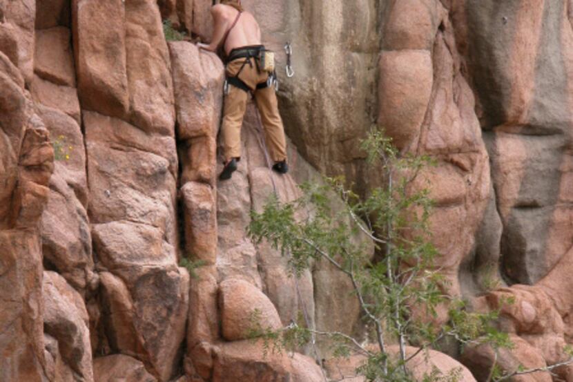 Rock-climbers love to tackle the challenges in Franklin Mountains State Park in El Paso,...